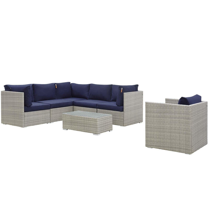 Repose 7 Piece Outdoor Patio Sunbrella� Sectional Set