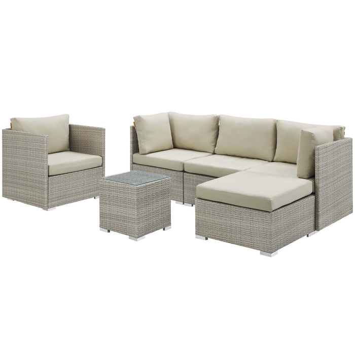 Repose 6 Piece Outdoor Patio Sunbrella� Sectional Set image