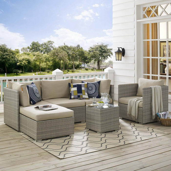 Repose 6 Piece Outdoor Patio Sunbrella� Sectional Set