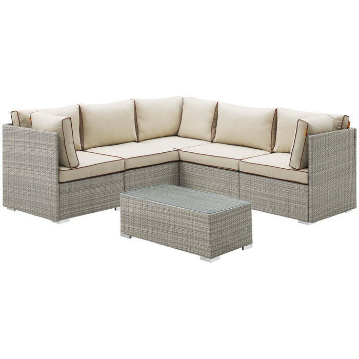 Repose 6 Piece Outdoor Patio Sectional Set