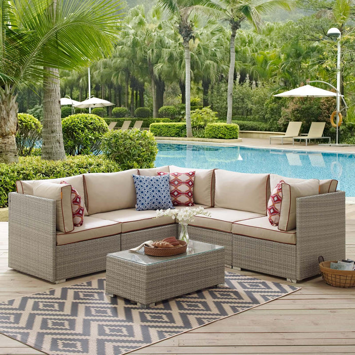 Repose 6 Piece Outdoor Patio Sectional Set