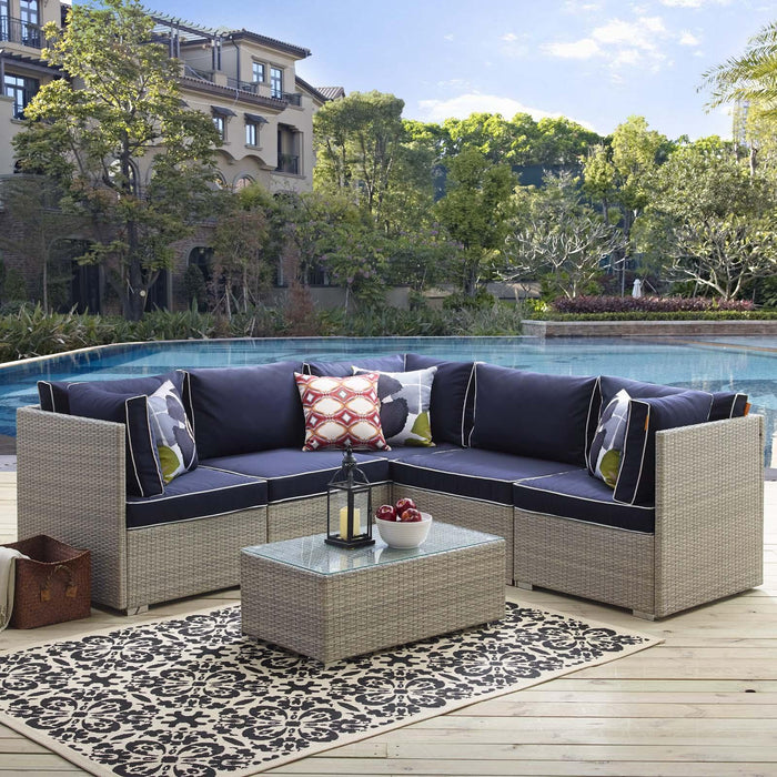 Repose 6 Piece Outdoor Patio Sectional Set