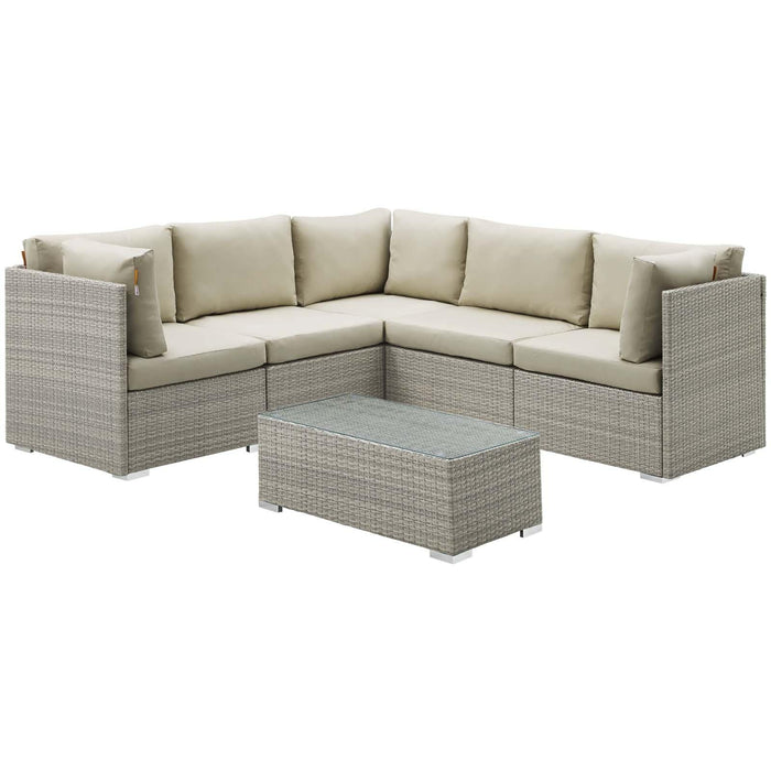 Repose 6 Piece Outdoor Patio Sunbrella� Sectional Set