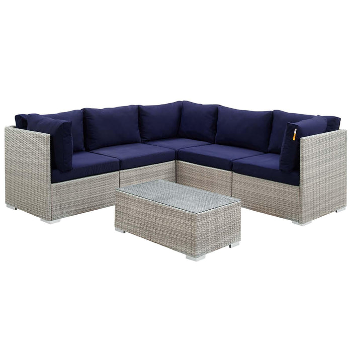 Repose 6 Piece Outdoor Patio Sunbrella� Sectional Set