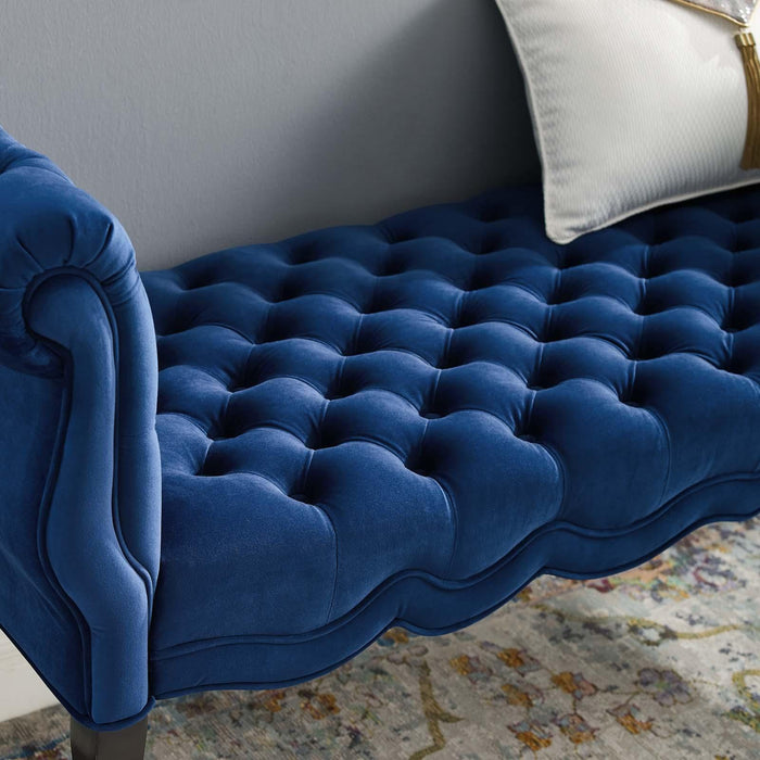 Adelia Chesterfield Style Button Tufted Performance Velvet Bench