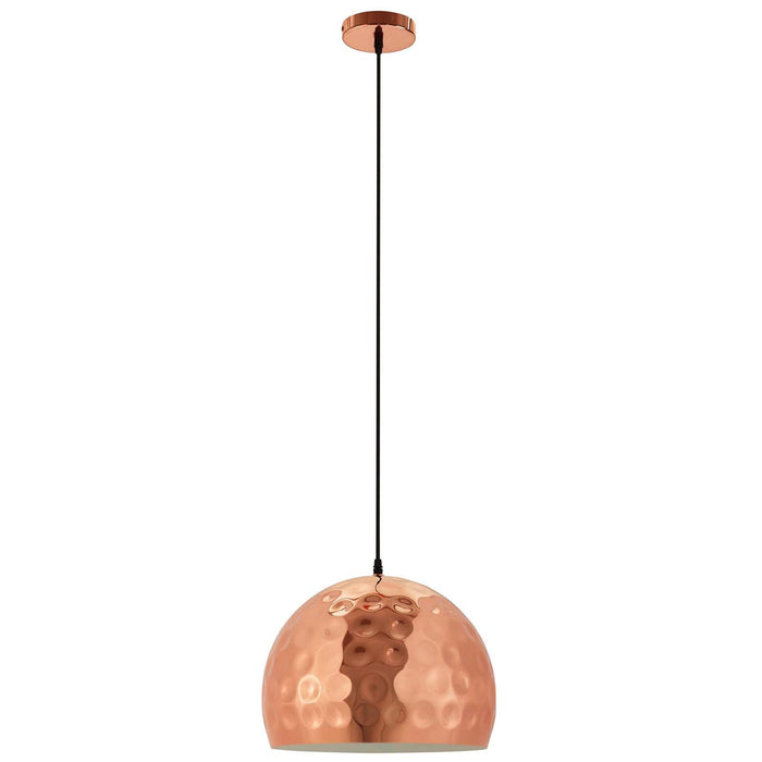 Dimple 13.5" Half-Sphere Rose Gold Pendant Light image