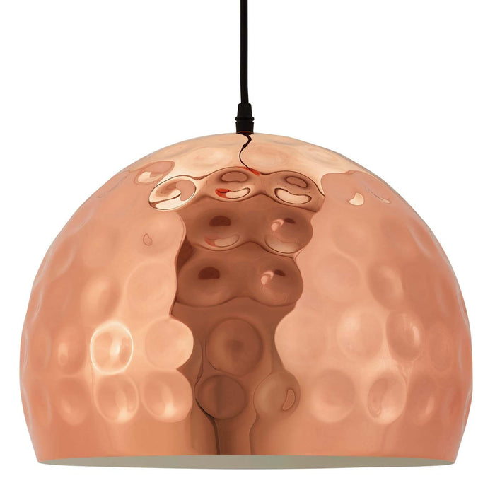 Dimple 13.5" Half-Sphere Rose Gold Pendant Light