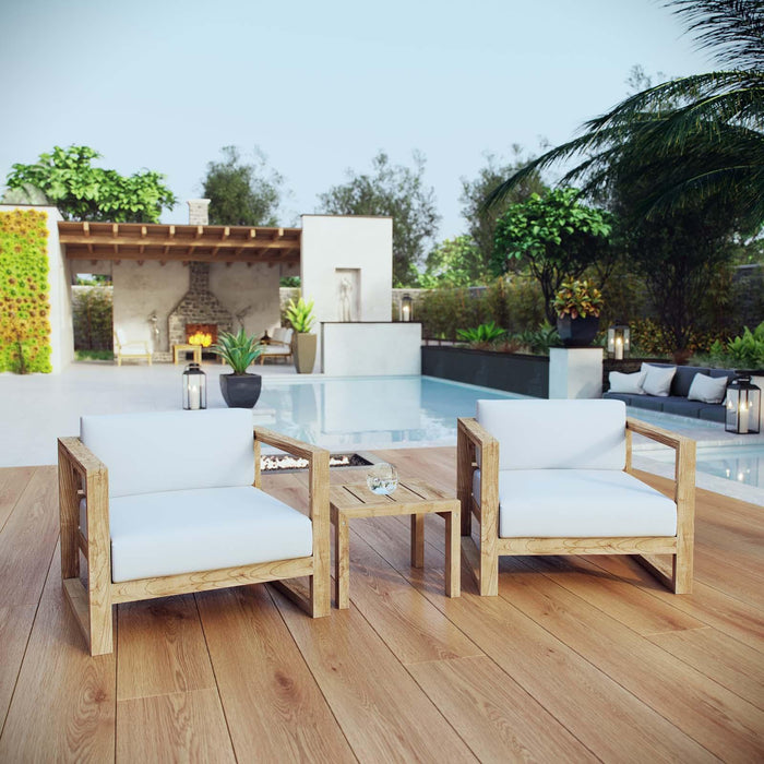 Upland 3 Piece Outdoor Patio Teak Set