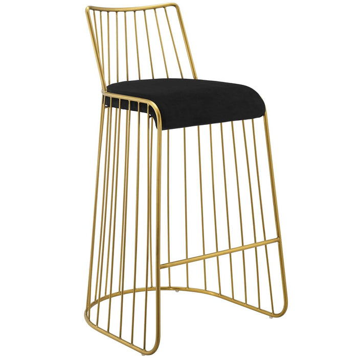 Rivulet Gold Stainless Steel Performance Velvet Bar Stool image