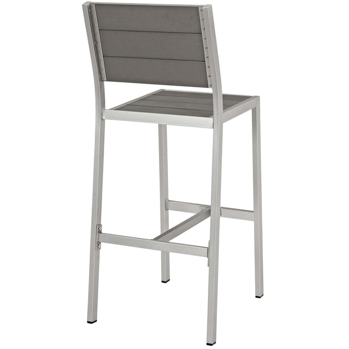 Shore Armless Bar Stool Outdoor Patio Aluminum Set of 2