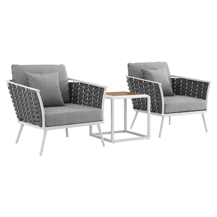 Stance 3 Piece Outdoor Patio Aluminum Sectional Sofa Set image