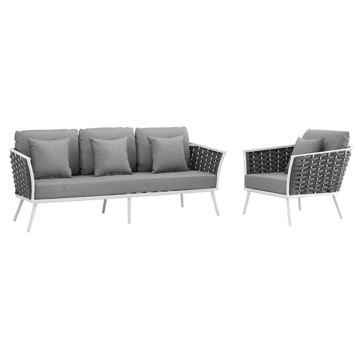 Stance 2 Piece Outdoor Patio Aluminum Sectional Sofa Set image