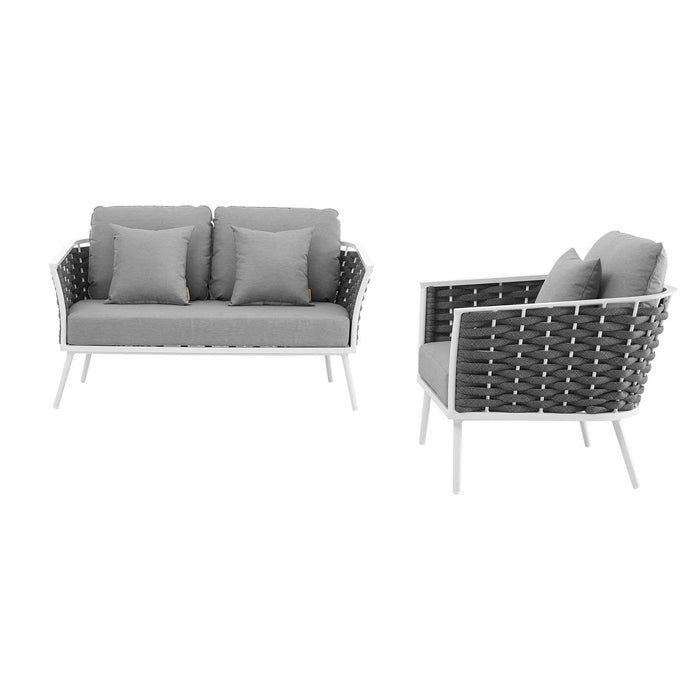 Stance 2 Piece Outdoor Patio Aluminum Sectional Sofa Set