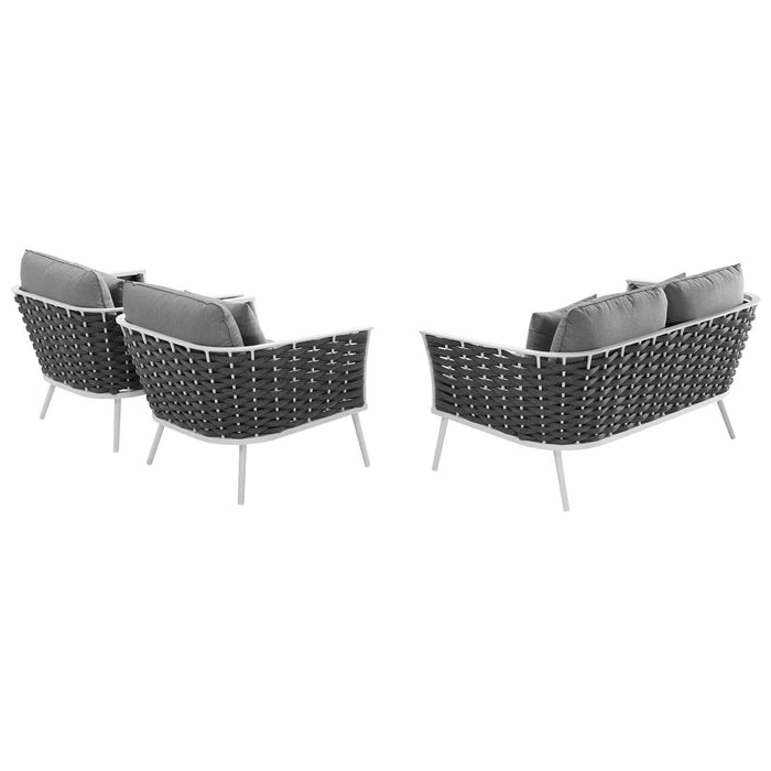 Stance 3 Piece Outdoor Patio Aluminum Sectional Sofa Set