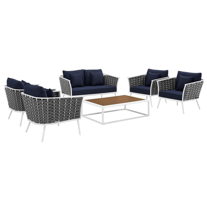 Stance 6 Piece Outdoor Patio Aluminum Sectional Sofa Set