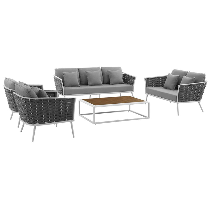 Stance 5 Piece Outdoor Patio Aluminum Sectional Sofa Set image