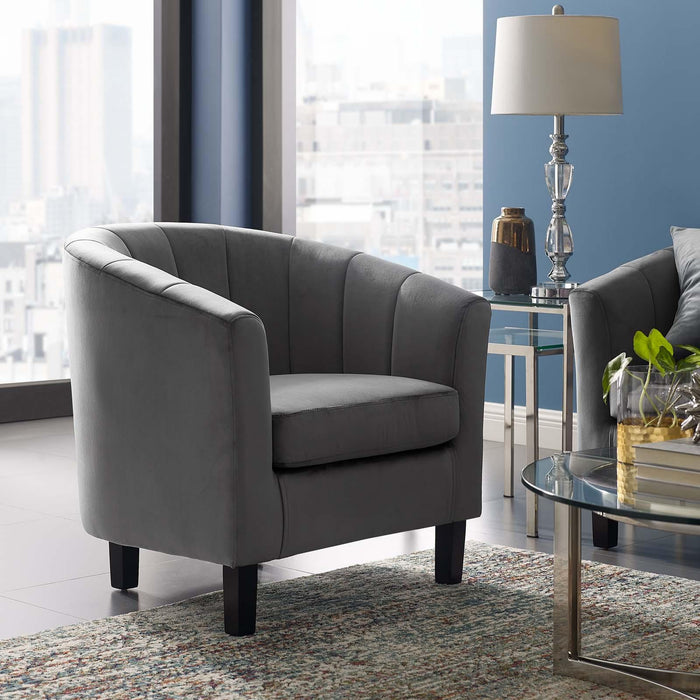 Prospect Channel Tufted Performance Velvet Armchair