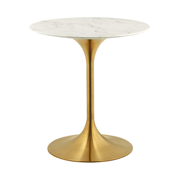 Lippa 28" Round Artificial Marble Dining Table