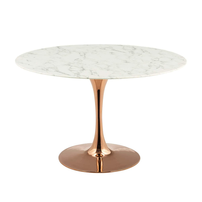 Lippa 47" Round Artificial Marble Dining Table