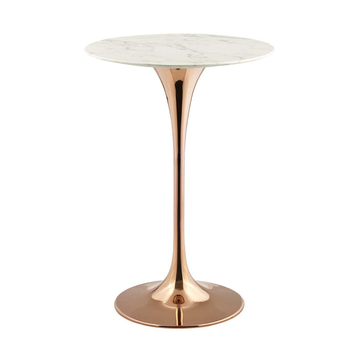 Lippa 28" Artificial Marble Bar Table