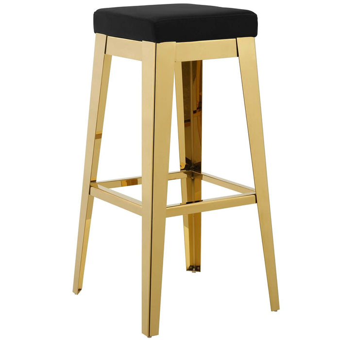 Arrive Gold Stainless Steel Performance Velvet Bar Stool image