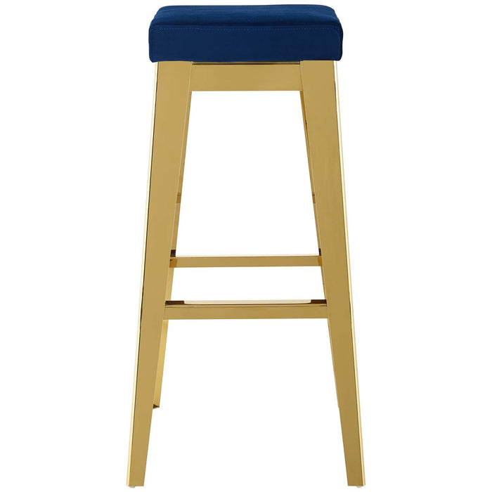 Arrive Gold Stainless Steel Performance Velvet Bar Stool