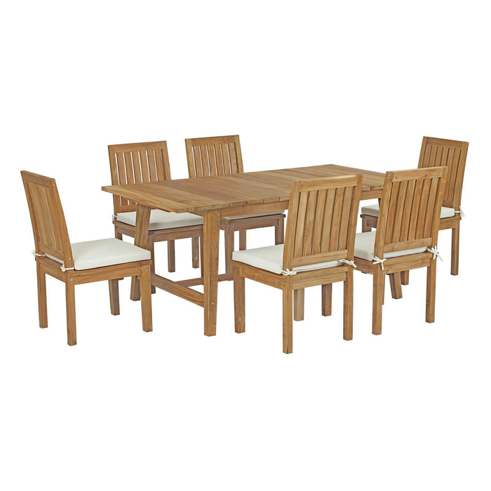 Marina 7 Piece Outdoor Patio Teak Dining Set