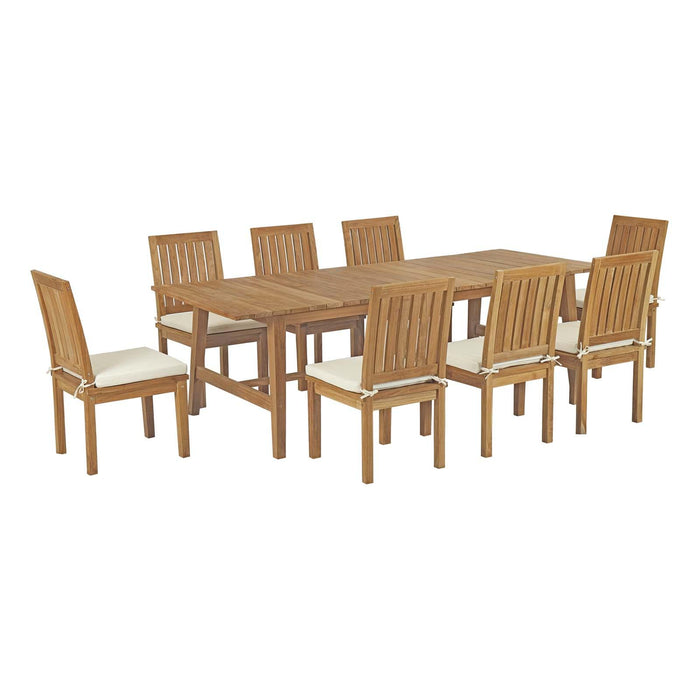 Marina 9 Piece Outdoor Patio Teak Dining Set