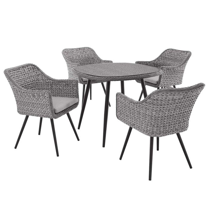 Endeavor 5 Piece Outdoor Patio Wicker Rattan Dining Set image