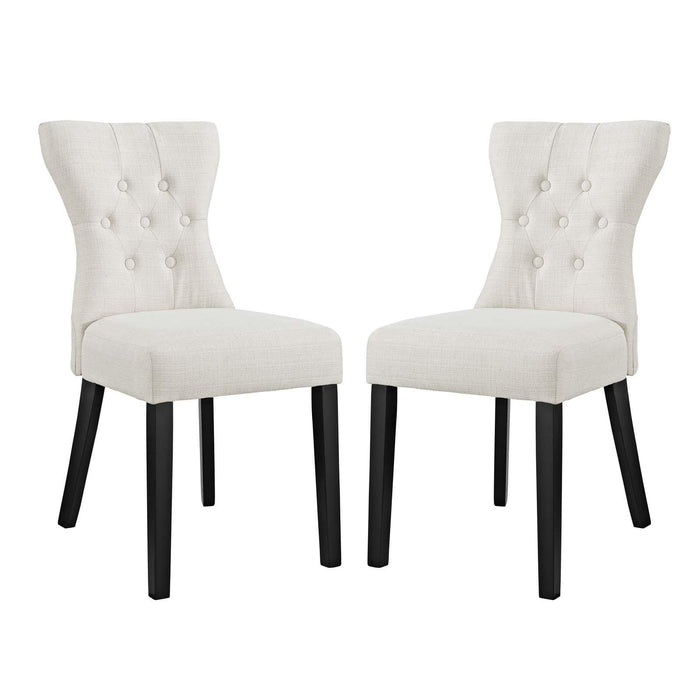 Silhouette Dining Side Chairs Upholstered Fabric Set of 2 image