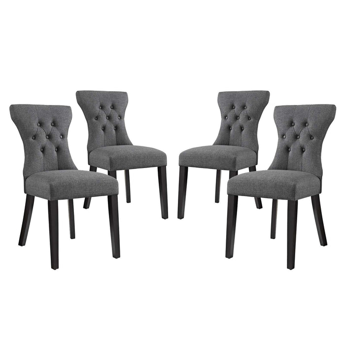 Silhouette Dining Side Chairs Upholstered Fabric Set of 4