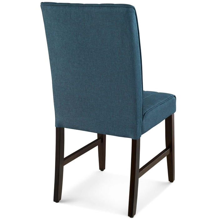 Motivate Channel Tufted Upholstered Fabric Dining Chair Set of 2