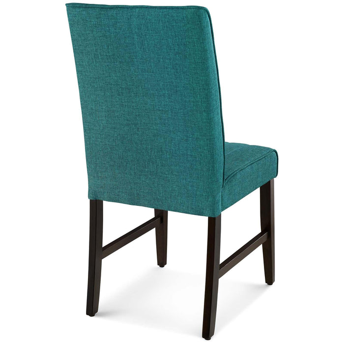 Motivate Channel Tufted Upholstered Fabric Dining Chair Set of 2