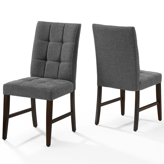 Promulgate Biscuit Tufted Upholstered Fabric Dining Chair Set of 2