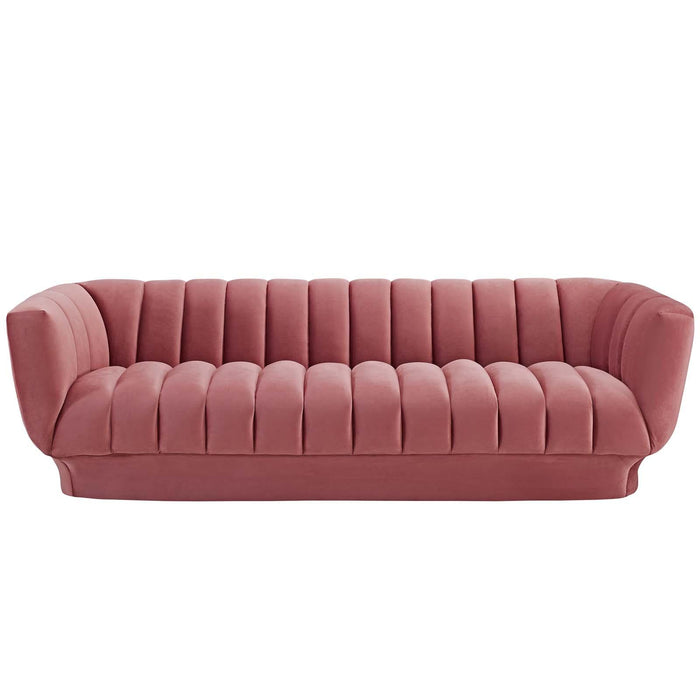 Entertain Vertical Channel Tufted Performance Velvet Sofa image