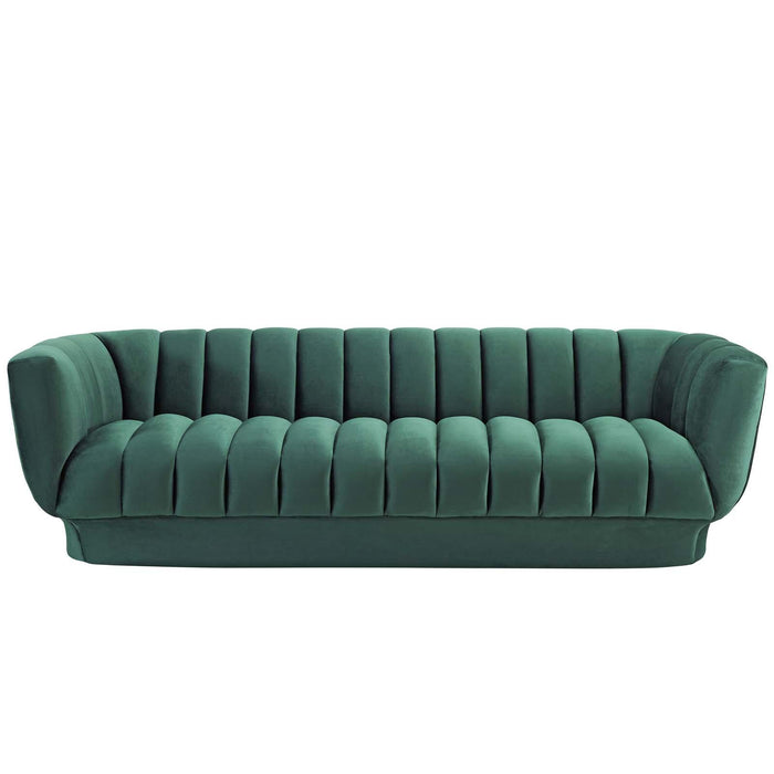 Entertain Vertical Channel Tufted Performance Velvet Sofa