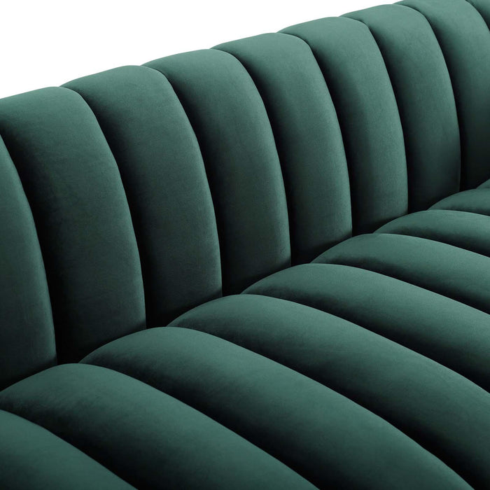 Entertain Vertical Channel Tufted Performance Velvet Sofa