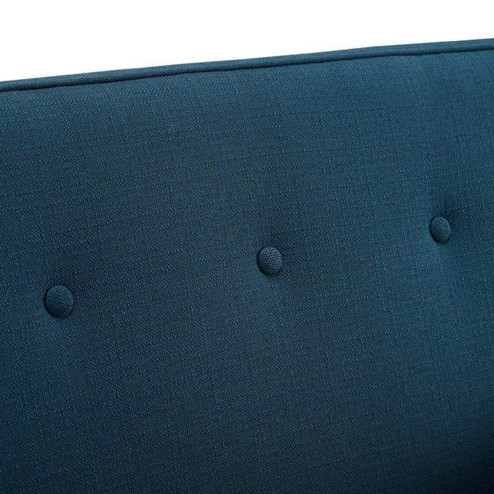 Sheer Upholstered Fabric Loveseat