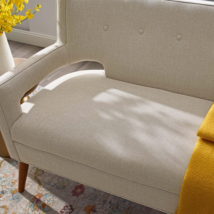 Sheer Upholstered Fabric Loveseat