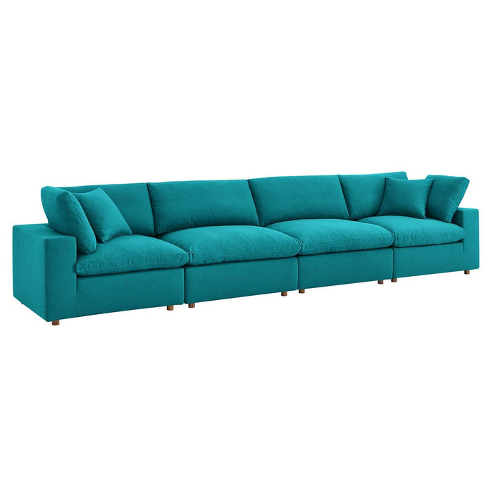 Commix Down Filled Overstuffed 4 Piece Sectional Sofa Set