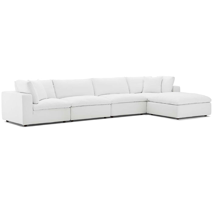 Commix Down Filled Overstuffed 5 Piece Sectional Sofa Set