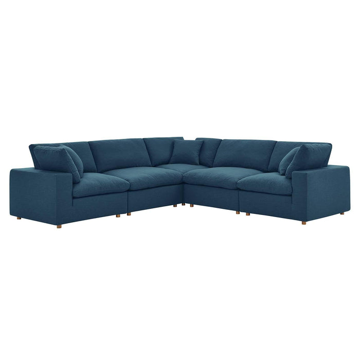 Commix Down Filled Overstuffed 5 Piece Sectional Sofa Set