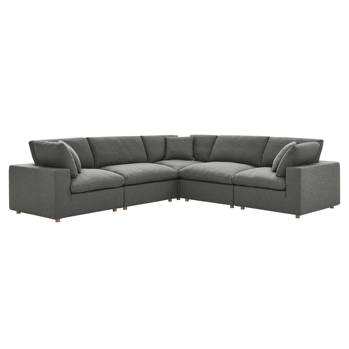 Commix Down Filled Overstuffed 5 Piece Sectional Sofa Set