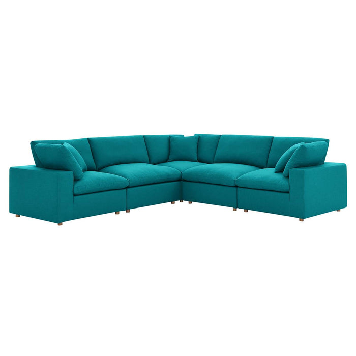 Commix Down Filled Overstuffed 5 Piece Sectional Sofa Set