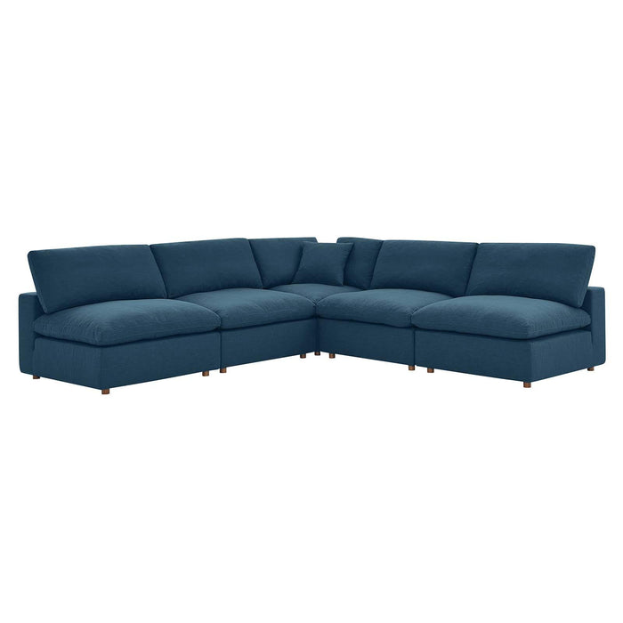 Commix Down Filled Overstuffed 5 Piece Sectional Sofa Set