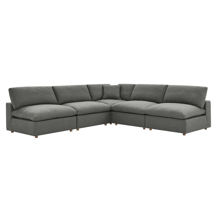 Commix Down Filled Overstuffed 5 Piece Sectional Sofa Set