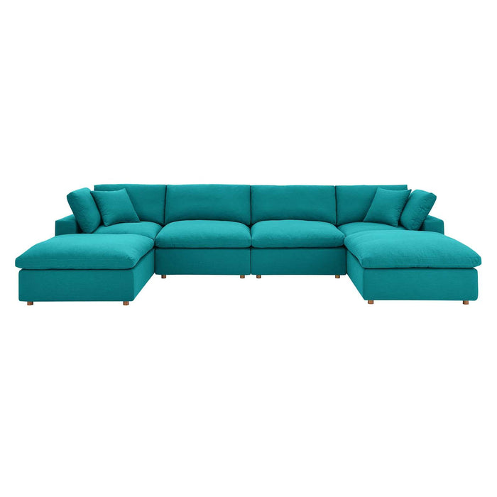 Commix Down Filled Overstuffed 6 Piece Sectional Sofa Set