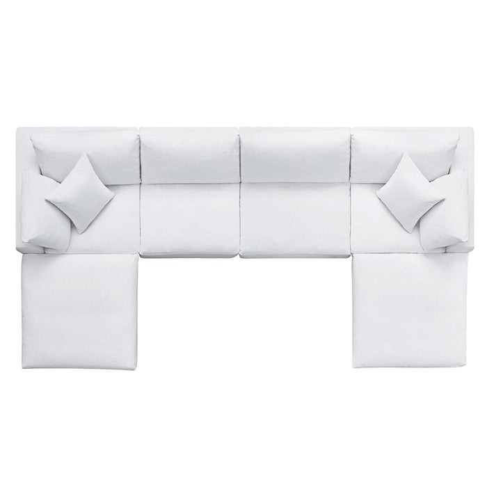 Commix Down Filled Overstuffed 6 Piece Sectional Sofa Set