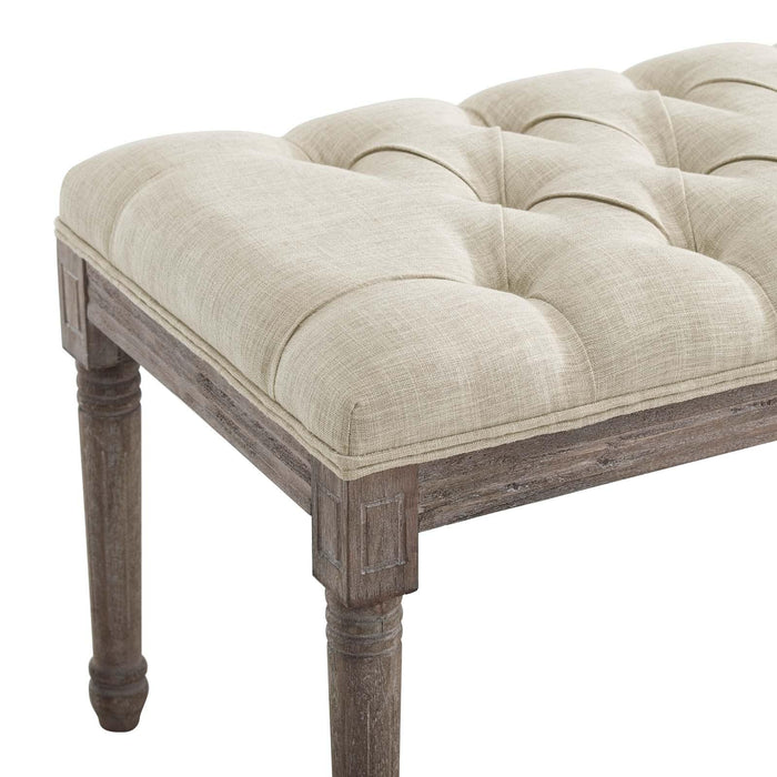 Province French Vintage Upholstered Fabric Bench