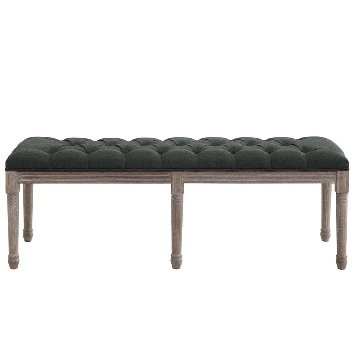 Province French Vintage Upholstered Fabric Bench